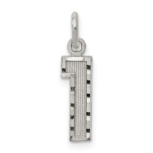 Black Bow Jewelry Sterling Silver, Varsity Collection, Small D/C Pendant, Number 1 - 1 of 4