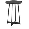 Homy Casa Round Metal & Wood Accent Table for Living Room, Modern Black - 4 of 4