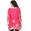 Women's Plus Size 3/4 Sleeve Printed Erie Tunic Top with Pockets - White Mark - 3 of 3