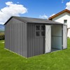 NicBex 6ftx8ft Outdoor Storage Sheds Metal Garden Sheds with Lockable Door and Window for Lawn, Garden, Patio, Gray - 2 of 4