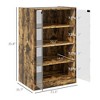 Munora 5-Tier Media Cabinet - Adjustable Shelves, Tempered Glass Doors & Cable Management - Rustic Brown for Living Room - 3 of 4