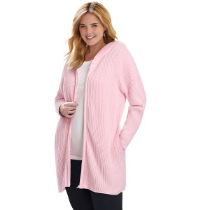 Woman Within Hoodie Shaker Cardigan - 1 of 2