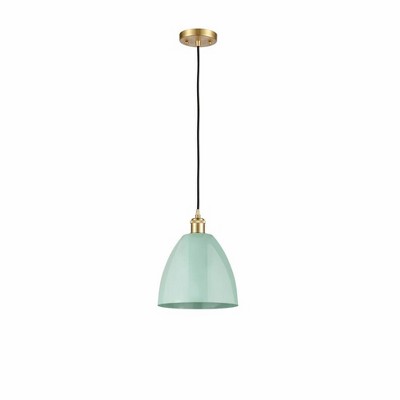 Plymouth Dome - 1 Light Cord Hung Mini Pendant In Industrial Style-12.88 Inches Tall and 9 Inches Wide