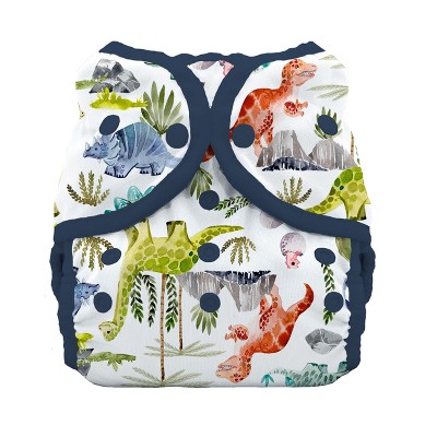 Image of Thirsties | Duo Wrap Snap Pack of 1 - Dino-rawr Multicolored Diaper Cover, Size Two (18-40 lbs)