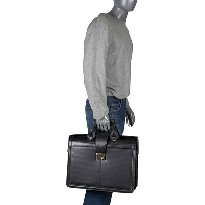 Waxy Brown Genuine Leather Locking Rolling Doctor Bag