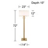 Possini Euro Design Bolivar Mid Century Modern 72" Tall Standing Floor Lamp Light Large Oversized 2-Light Pull Chain Metal Warm Gold Finish Bedroom - 4 of 4