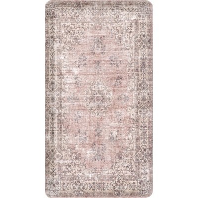 Nuloom Floral Vintage Kitchen or Laundry Comfort Indoor Mat, 20" x 36", Rust