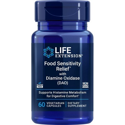Food Sensitivity Relief with Diamine Oxidase (DAO) by Life Extension  -  60 VegCap