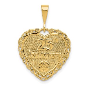 Black Bow Jewelry 14k Yellow Gold 25th Anniversary Scalloped Heart Pendant, 20mm - 1 of 4