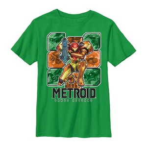 Boy's Nintendo Metroid Samus Returns Grid T-Shirt - 1 of 3