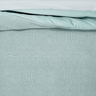 Buy King Matelasse Medallion Comforter & Sham Set Washed Mint