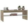 vidaXL Coffee Table White and Sonoma Oak Engineered Wood Small - 3 of 4