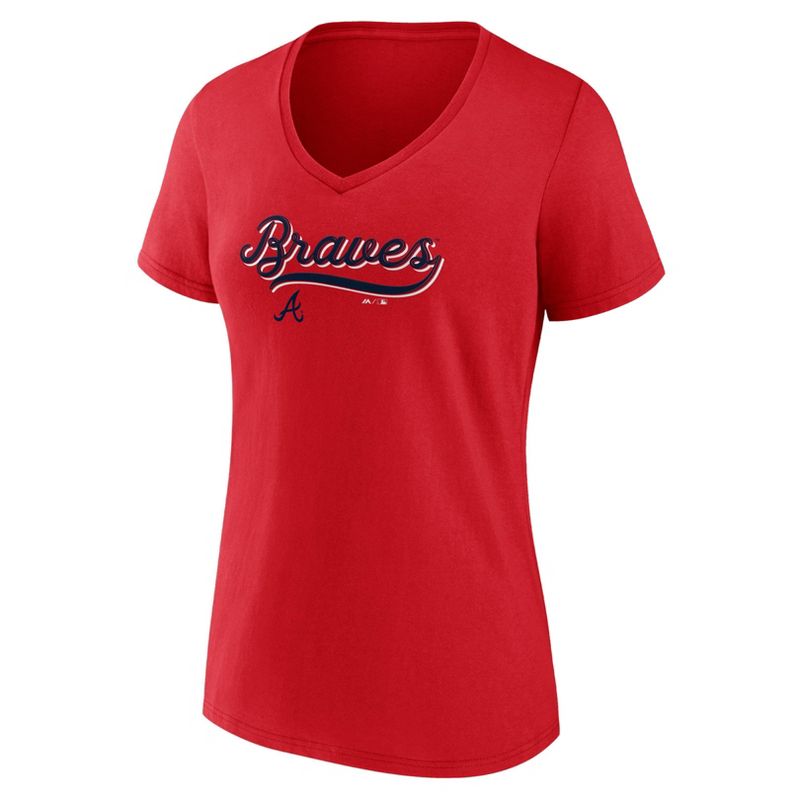 MLB Atlanta Braves Women&#39;s V-Neck Core T-Shirt, 2 of 4