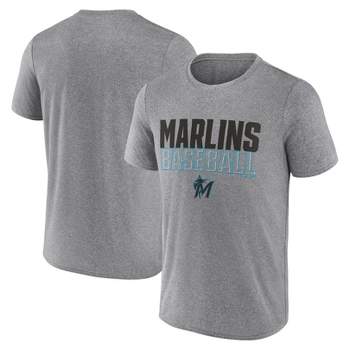 MLB Miami Marlins Men's Gray Athletic T-Shirt