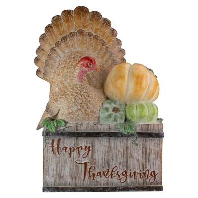 Northlight 20.25" Turkey and Pumpkins 'Happy Thanksgiving' Decoration