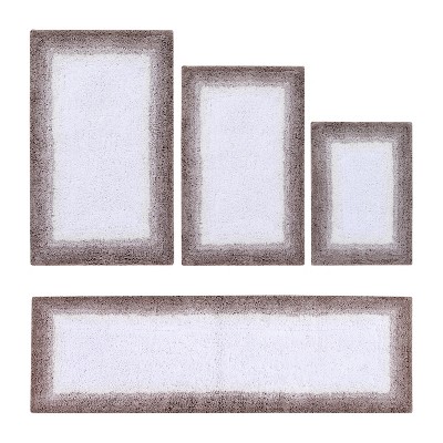 Torrent Collection 4 Piece 100% Soft Cotton Tufted Weave Bath Rug Set, Ombre Pattern, Super Soft & Absorbent, Machine Washable Bathroom Mats