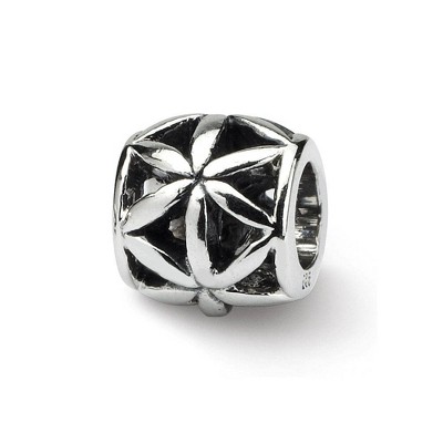 Black Bow Jewelry Sterling Silver Floral Bali Bead Charm