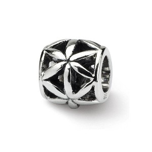 Black Bow Jewelry Sterling Silver Floral Bali Bead Charm - 1 of 3