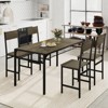 Tangkula Set of 4 Dining Chairs w/Metal Legs Slanted Back Wide Seat for Living Room - 4 of 4