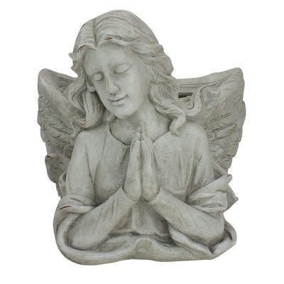 Northlight 11" Gray Praying Angel Bust Outdoor Garden Statue Planter