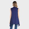 24seven Comfort Apparel Maternity Sleeveless Draped Jacket Asymmetrical Hem Jacket - 2 of 3