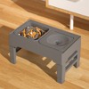 Dog Bowls, Stainless Steel Elevated Feeding Station with Slow Feeder - Adjustable Heights Raised Bowls for Dogs Cats, Black - 2 of 4