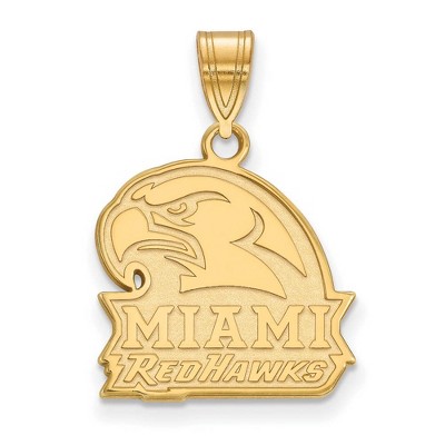 Black Bow Jewelry 14k Yellow Gold Miami Redhawks NCAA Medium Pendant