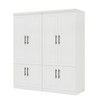 Keloyid White Wood 63 in. Armoire with 6 Doors - 3 of 4