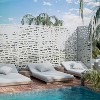 SpassWay 72"H 47"W Outdoor Metal Garden Trellis Privacy Screen Lattice Panel Indoor Room Divider - 2 of 4
