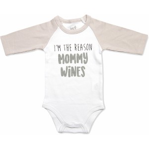 Pavilion Gift Company - Mommy Wines - 12-24 Months 3/4 Length Gray Sleeve Onesie - Leotards and Bodysuits - 1 of 4