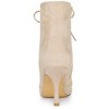 Allegra K Women's Pointy Toe Lace Up Side Zip Stiletto Heels Ankle Boots - 4 of 4