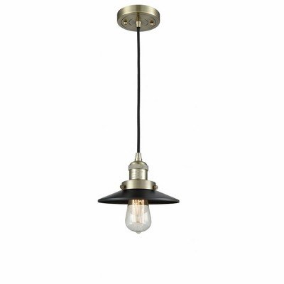 Railroad - 1 Light Cord Hung Mini Pendant In Traditional Style-8 Inches Tall and 8 Inches Wide