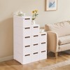 VECELO Narrow Bathroom Storage Cabinet, Mobile Plastic Slim Rolling Organizer Cart with Built-in 4 Wheels for Living Room or Bathroom, White - 2 of 4