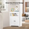 VEVOR 32" Corner Storage Cabinet, 3 Tiers Small Storage Cabinet with 2 Wooden Doors & Adjustable Shelves, Freestanding Corner Kitchen Cabinet - 3 of 4