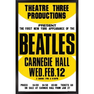 Trends International The Beatles - Carnegie Hall Framed Wall Poster Prints Black Framed Version 14.725" x 22.375" - 1 of 4