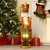 LuxenHome Lighted Nutcracker Soldier with Scepter, Battery Operated Christmas Decoration - 2 of 4