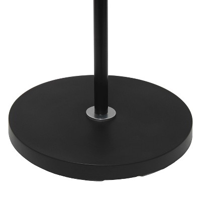 Adjustable Black Metal Torchiere Floor Lamp with White Shade