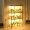 VEVOR Plant Stand with Grow Light, Grow Light Shelf with Cover and Thermometer, 4 Tiers 180W Plant Shelf with Grow Light, Black - 2 of 4