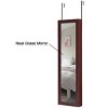 Tangkula Wall Door Mounted Mirrored Jewelry Cabinet Standing Vanity Storage Box - 4 of 4