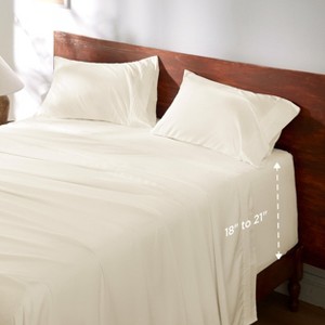 Deep Pocket Sheets Set - Fits Mattresses Up to 21 Inches Thick - 4 Piece GentleSoft™ Bed Sheets, Moisture Wicking, Soft & Cooling Bedsheet & Pillowcas - 1 of 4