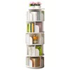 TOAOTBNBO 6 Tier Rotating Bookshelf with Wheels, Round 360° Spinning Bookscase with Drawers Narrow Rolling Shelf for Small Space - 2 of 4