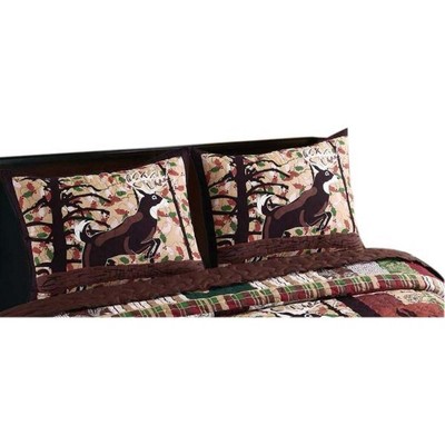 Whitetail Lodge Pillow Sham Standard 20" x 26" Multicolor by Greenland Home Fashion