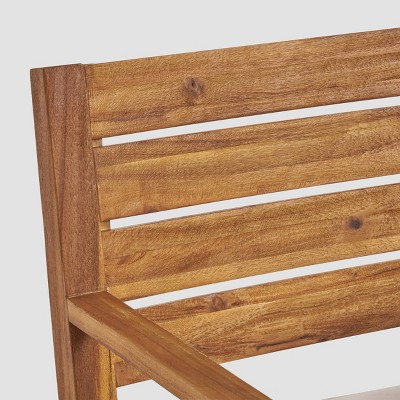 Nestor Acacia Wood Dining Chairs with Water-Resistant Cushions, Set of 2