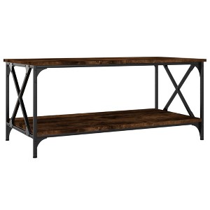 vidaXL Coffee Table Black Engineered Wood 39.4x19.7x17.7 in - 1 of 4