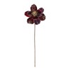 Beaded Burgandy Magnolia Flower Stem (Set of 2) - 3 of 3