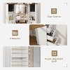 Elecwish Corner Vanity Desk with Mirror and Lights Makeup Table with Storage Large Farmhouse Vanity Sets with Drawers for Women, White - 4 of 4
