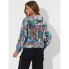 INSPIRE CHIC Women's Holographic Shiny Long Sleeve Zipper Hooded Metallic Jacket - 4 of 4