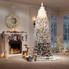 6ft/7.5ft/9ft Prelit Blue Gradient Snow Flocked Pencil Christmas Tree with 100 Dual-Color LEDs, 820 Tips & Metal Stand - 4 of 4