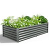 Cesicia 8x4x1.5ft Gray Rectangular Galvanized Raised Garden Bed For Vegetables & Flowers - 4 of 4