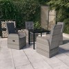 vidaXL Patio Dining Set Outdoor Dining Set Table and Chair Set for Garden - Gray 5 Piece with Cushions 31.5" Table Length - 2 of 4